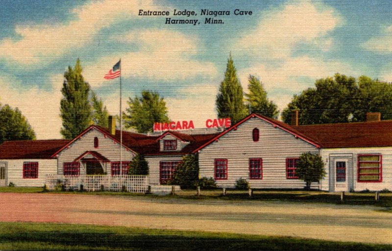 Minnesota Harmony Niagara Cave Entrance Lodge Curteich