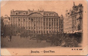 Belgium Brussels Bruxelles Grand Place Vintage Postcard C206