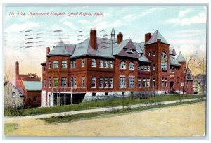 1910 Butterworth Hospital Exterior Grand Rapids Michigan MI Posted Tree Postcard