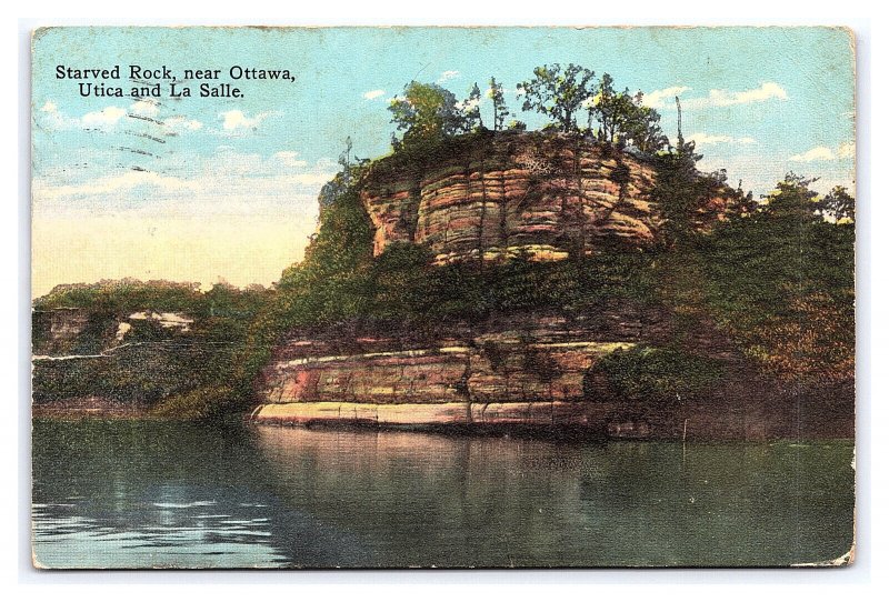 Starved Rock Near Ottawa Unitica & La Salle Illinois c1915 Postcard