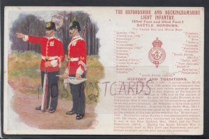 Military Postcard - The Oxfordshire and Buckinghamshire Light Infantry SW132