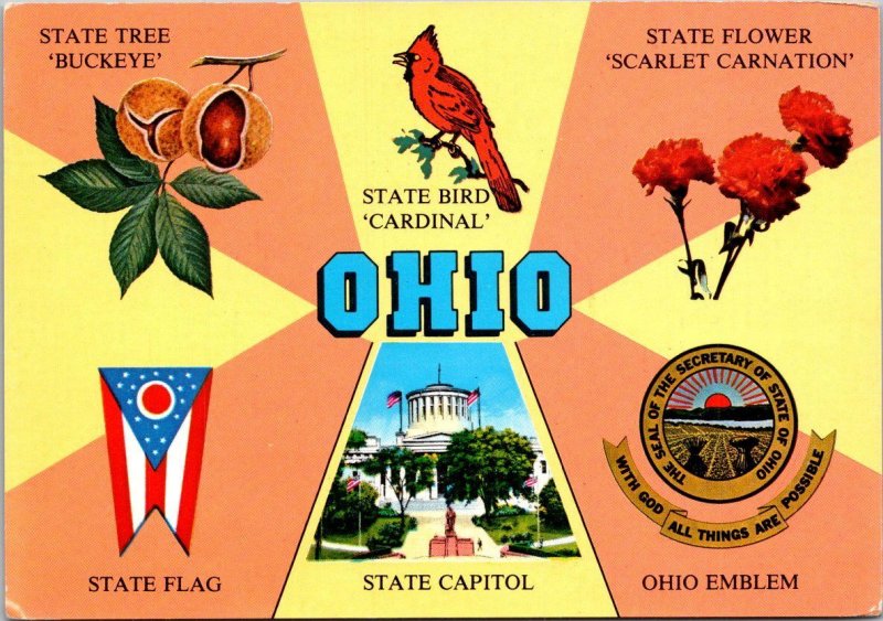 Ohio Emblem State Flag Tree Bird