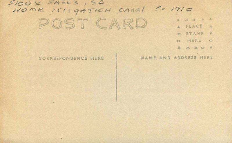 C-1910 Sioux Falls South Dakota Home Irrigation Canal RPPC Photo Postcard 9386