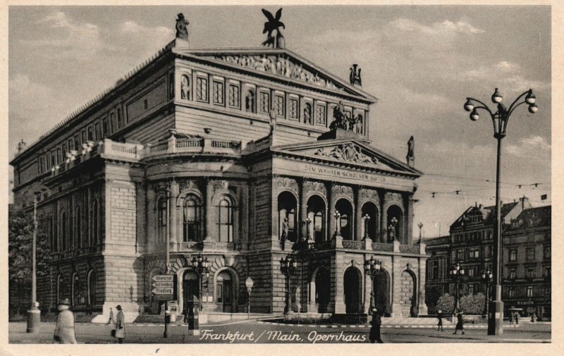 Vintage Postcard 1920's View of Main Old Opera House Frankfurt Germany