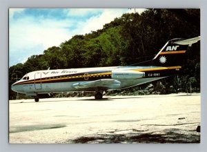 Aviation Airplane Postcard Air Nauru Airlines Fokker F28 on Nauru Island BB34