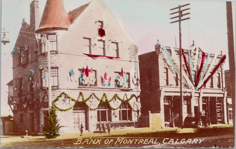 Calgary Alberta Bank of Montreal Real Photo Postcard G93 *as is