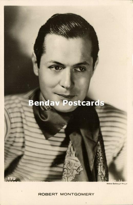 Movie Film Actor ROBERT MONTGOMERY (1930s) Metro Goldwyn Mayer RPPC 172