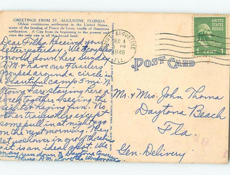 Linen BIG LETTERS St. Augustine Florida FL ho6952