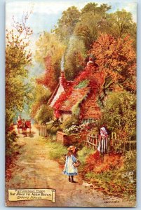 c1910 London England Tuck Oilette Postcard Road High Beech Epping Forest Essex