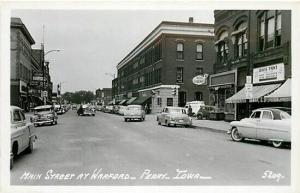IA, Peary, Iowa, Main Street, 1940s Cars, Hamilton No. 5209, RPPC