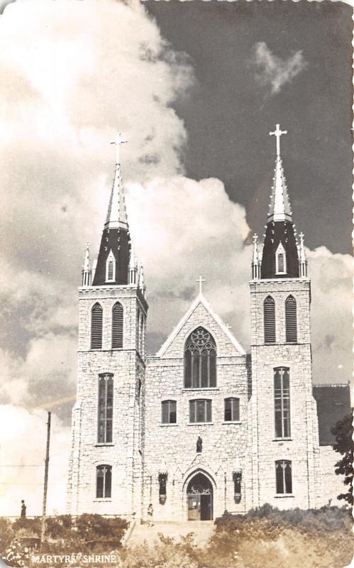 Midland Ontario~Martyr's Shrine Roman Catholic Church~Lady on Steps~Open Door~Pc