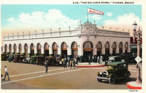 Vintage Postcard 1920's View of The Big Curio Store Tijuana Mexico MX