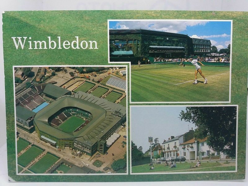 Aerial View of Tennis Courts & Village Wimbledon Vintage Postcard July 1996