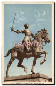 Old Postcard Reims Statue Jeanne d & # 39Arc