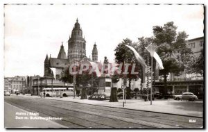 Old Postcard Mainz Rhein Dom m Gutenbergdenkmal