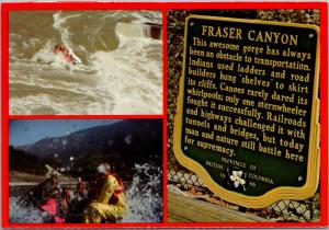 Fraser Canyon BC British Columbia Action Rafting Unused Multiview Postcard D36