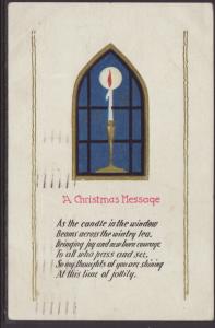 A Christmas Message,Candle Postcard