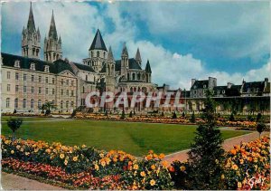 Postcard Moderne Caen (Calvados),' the Men''s Abbey the City Hall and Gardens'