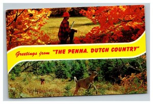 Vintage 1960's Postcard Greetings From Pennsylvania Dutch Country - Deer Hunting