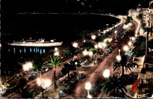 France Nice La Promenade des Anglais la nuit 1953