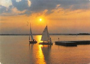 GG14109 Abendstimmung Schiff Lac Bateaux Boats Lake