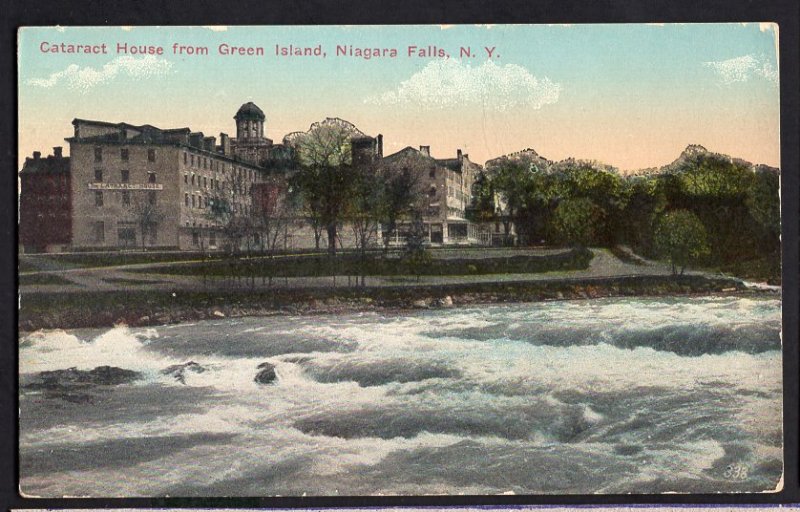 New York NIAGARA FALLS Cataract House from Green Island - Divided Back