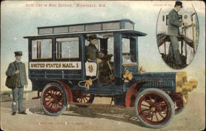 Milwaukee Wisconsin WI Mail Service Car US Postal Service USPS c1910 Postcard 