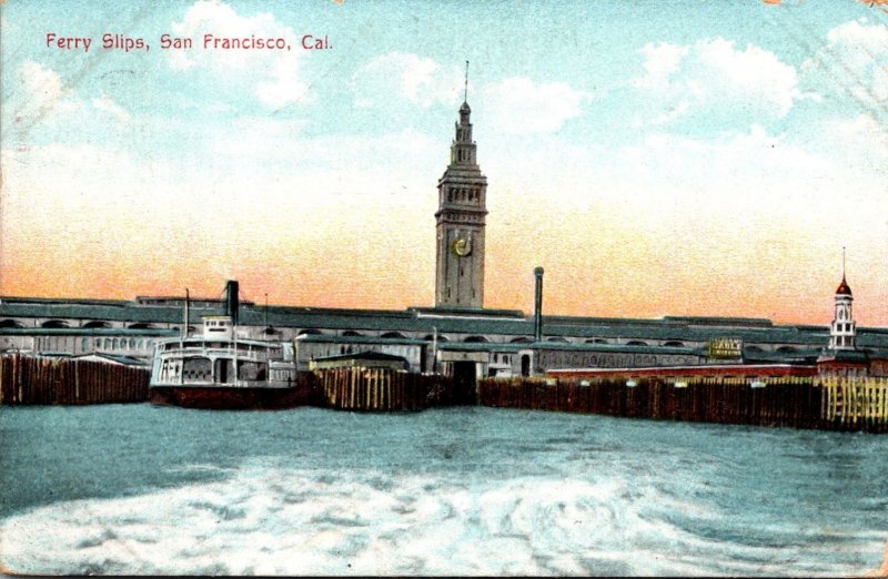California San Francisco Ferry Slips 1909