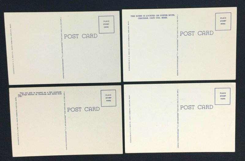 Cape Cod Mass Mostly Curteich Posted Unposted House Fishing Boats Beach Lot of 9