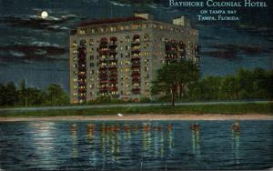 Florida Tampa The Bayshore Colonial Hotel At Night Curteich