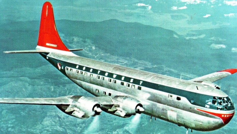 1950's Northwest Airlines Advertising Postcard F98 