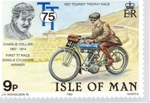 Charles Collier First TT Race Bicycle Bike Races Winner Isle Of Man Postcard