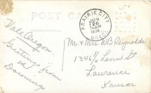 RPPC Postcard Army Corps of Engineers building Canal or Road Vale OR Malheur Co.