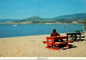 Canada British Columbia Kelowna Okanagan Lake Beach Scene