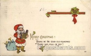 Christmas Santa Claus 1915 almost perfect corners, light postal marking on le...