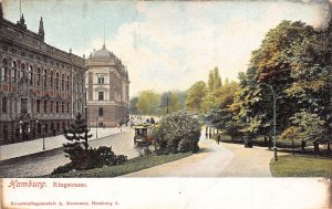 A138 Germany Hamburg Ringstrasse Tram Park vintage postcard