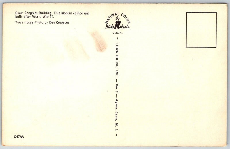 Guam 1960s Postcard Modern Guam Congress Building
