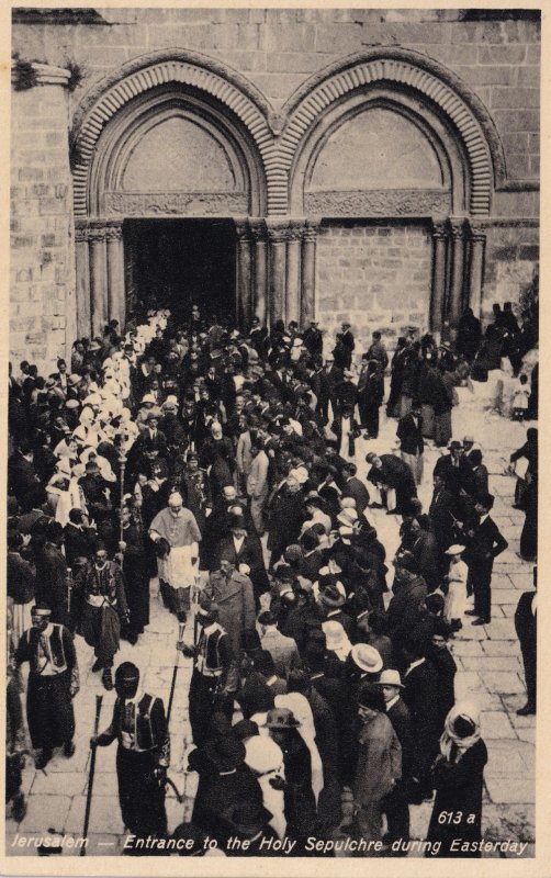 Jerusalem Entrance to the Church of the Holy Sepulchre RPC Postcard