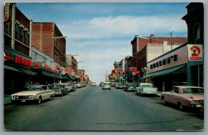 Postcard Orillia Ontario c1960s Mississauga St. Looking East Dominion Zellers