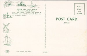 Beaver Tail Light House Jamestown Rhode Island RI Lighthouse Unused Postcard H44