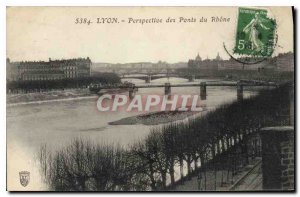 Old Postcard Perspective Lyon Rhone Bridges