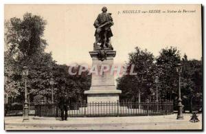 Old Postcard Neuilly sur Seine Statue Perronet