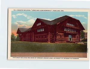 Postcard Forestry Building, Lewis And Clark Memorial, Portland, Oregon