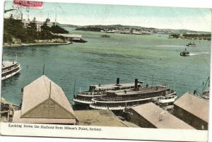 PC CPA AUSTRALIA, SYDNEY, MILSON'S POINT, HARBOUR, Vintage Postcard (b27091)