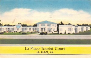 La Place Louisiana LA Place Tourist Court, Color Linen Vintage Postcard U10862