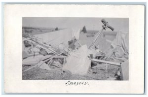 1917 Airplace Crash Disaster Camp Borden Ontario Canada RPPC Photo Postcard