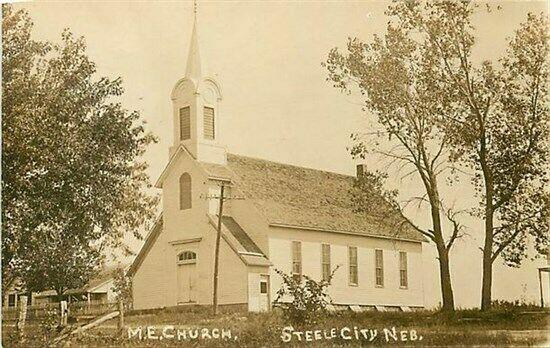 NE, Steele City, Nebraska, Methodist Episcopal Church, RPPC