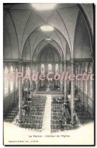 Old Postcard Le Vesinet Interior of the Church