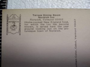 Postcard - Terrace Dining Room, Norwich Inn - Norwich, Vermont