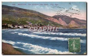 Old Postcard Menton General view West Coast